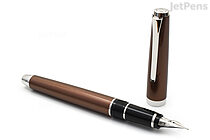 Pilot Metal Falcon Fountain Pen - Brown - Rhodium Trim - 14k Soft Extra Fine Nib - PILOT 60462