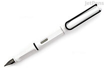 LAMY Safari Fountain Pen - White with Black Clip - Medium Nib - Limited Edition - LAMY L19WEBKM