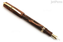 Visconti Medici Fountain Pen - Briarwood Yellow Gold - 18k Medium Nib - VISCONTI KP17-40-02-FP M